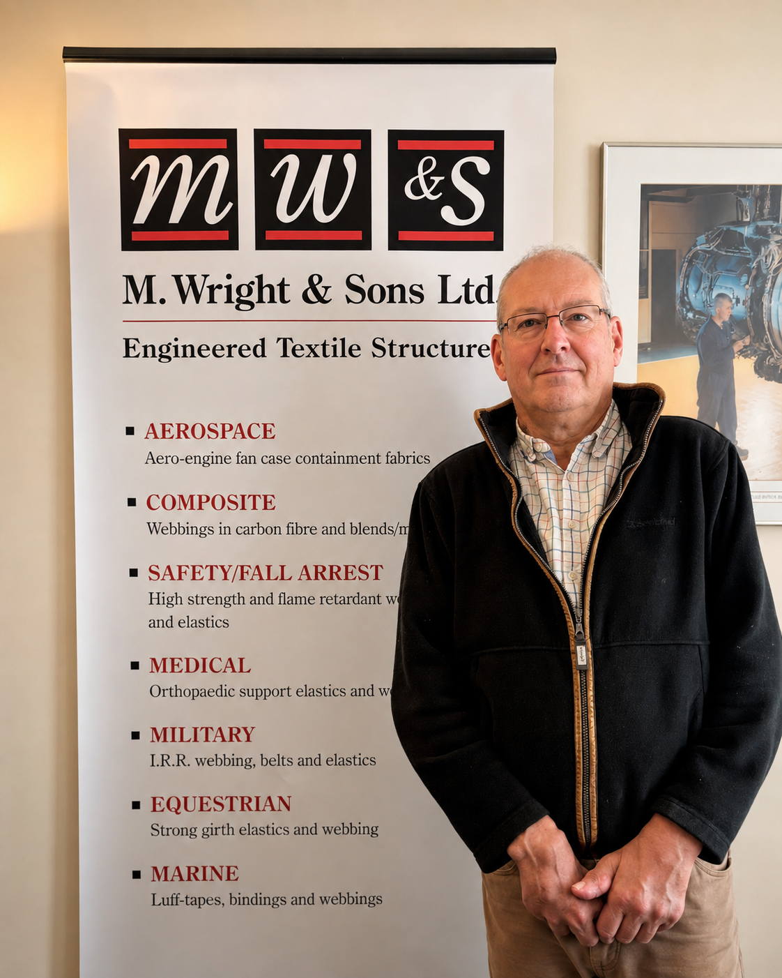 George Wright – Worshipful Company of Weavers Silver Medal 2027 George Wright, Managing Director of M Wright & Sons, recipient of the Worshipful Company of Weavers Silver Medal 2027
